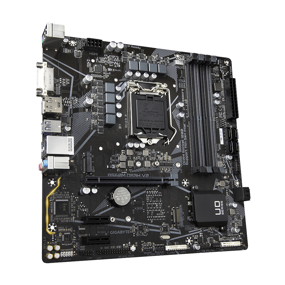 GIGABYTE B560M-DS3H V2 4DDR4 2XM.2 MOTHERBOARD (DVI, HDMI, DP)