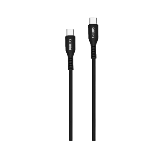 PHILIPS USB-C (M) TO USB-C (M) 60W SILICON CABLE (4FT/1.2M) BLACK