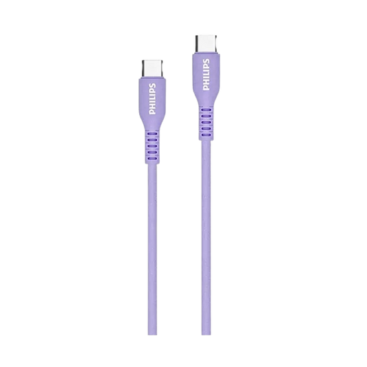 PHILIPS USB-C (M) TO USB-C (M) 60W SILICON CABLE (4FT/1.2M) PURPLE