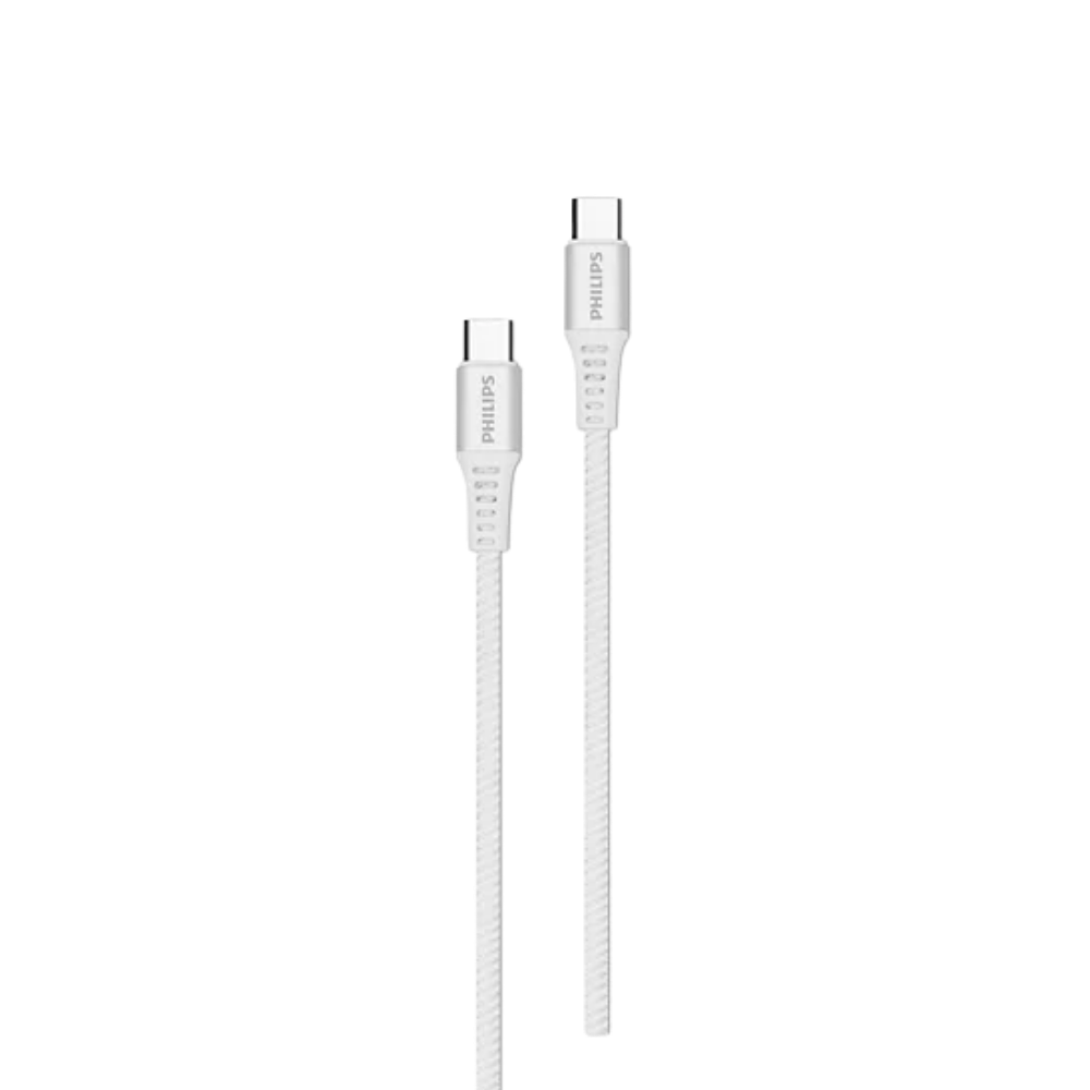 PHILIPS USB-C (M) TO USB-C (M) 100W BRAIDED CABLE (4FT/1.2M) WHITE
