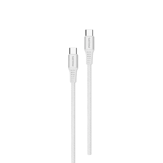 PHILIPS USB-C (M) TO USB-C (M) 100W BRAIDED CABLE (4FT/1.2M) WHITE