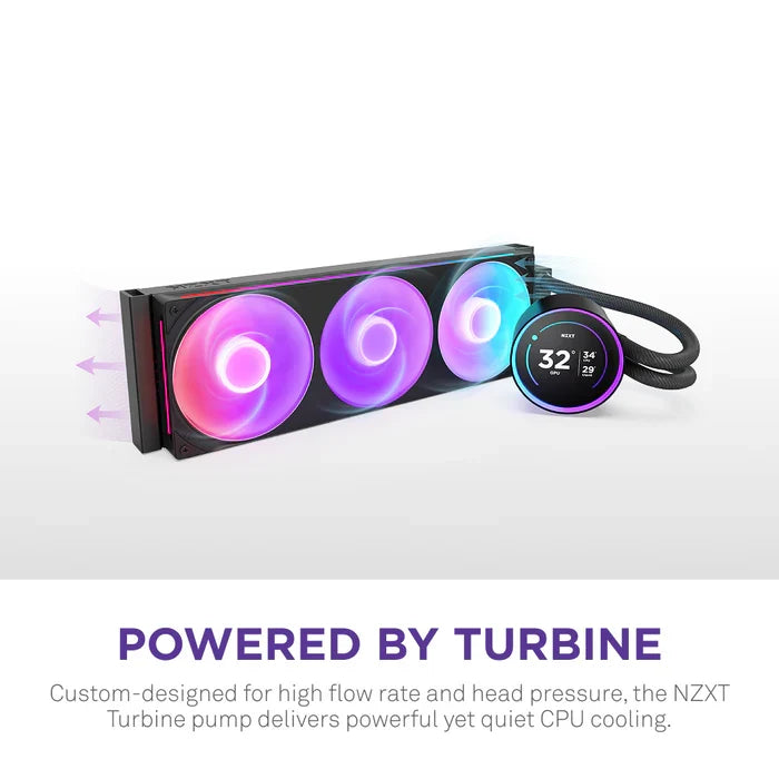 NZXT KRAKEN ELITE 360 RGB AIO LIQUID COOLER W/ LCD DISPLAY, RGB FANS