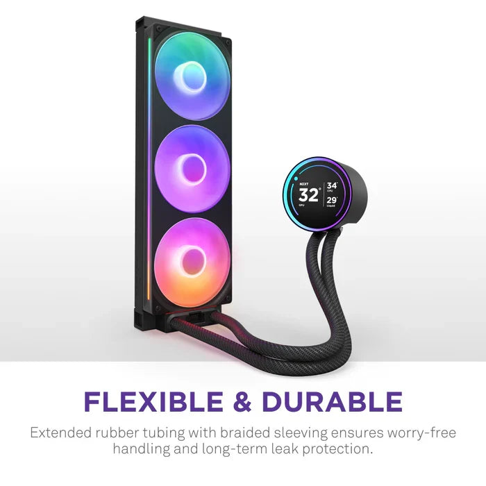 NZXT KRAKEN ELITE 360 RGB AIO LIQUID COOLER W/ LCD DISPLAY, RGB FANS