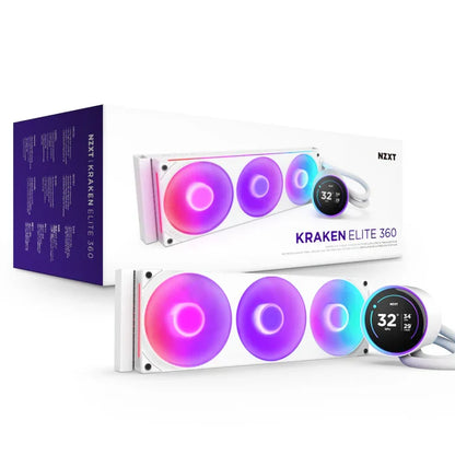 NZXT KRAKEN ELITE 360 RGB AIO LIQUID COOLER W/ LCD DISPLAY, RGB FANS