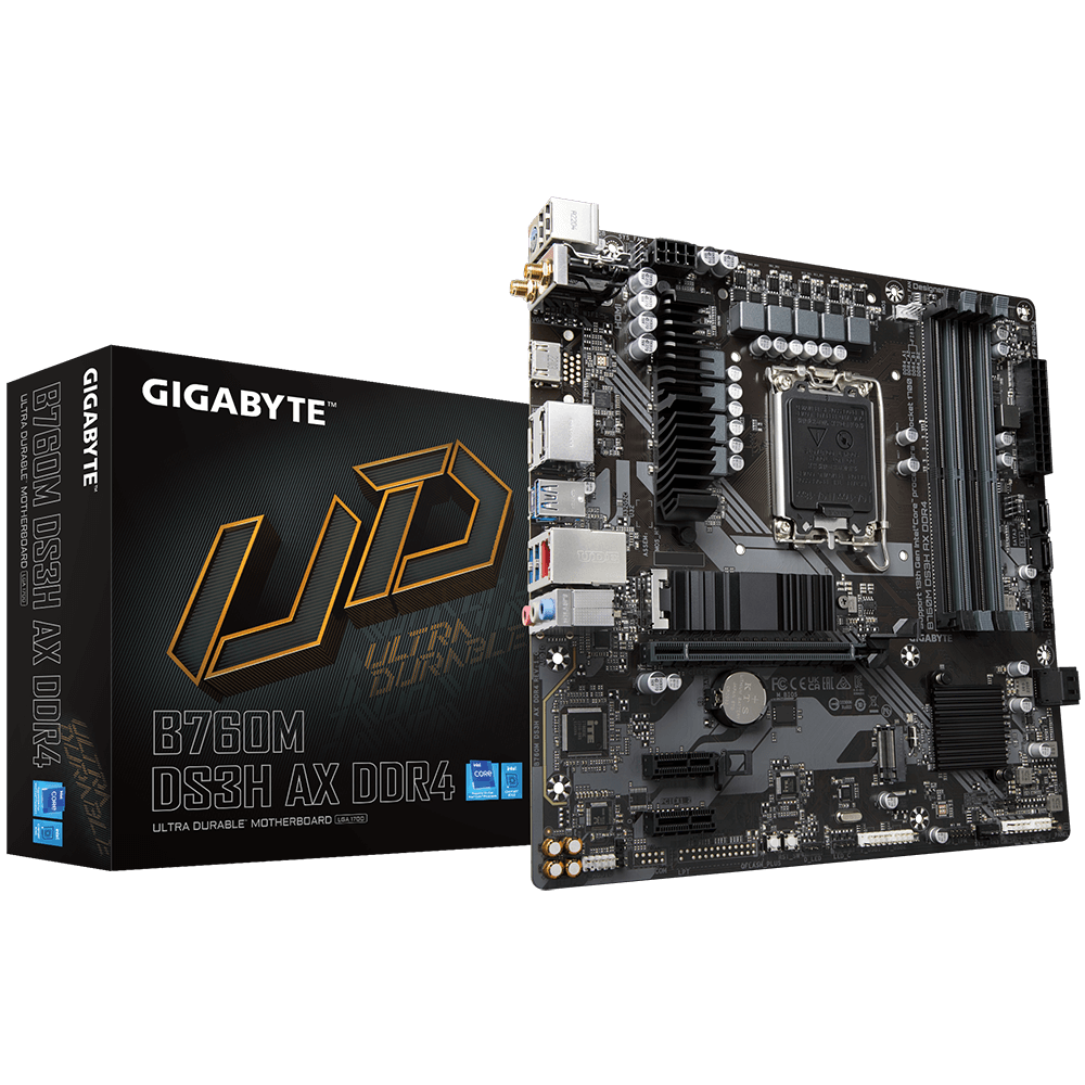 GIGABYTE B760M DS3H AX 4DDR4 2XM.2 MOTHERBOARD (HDMI, 2XDP) WIFI+BT - PC Quickbuys