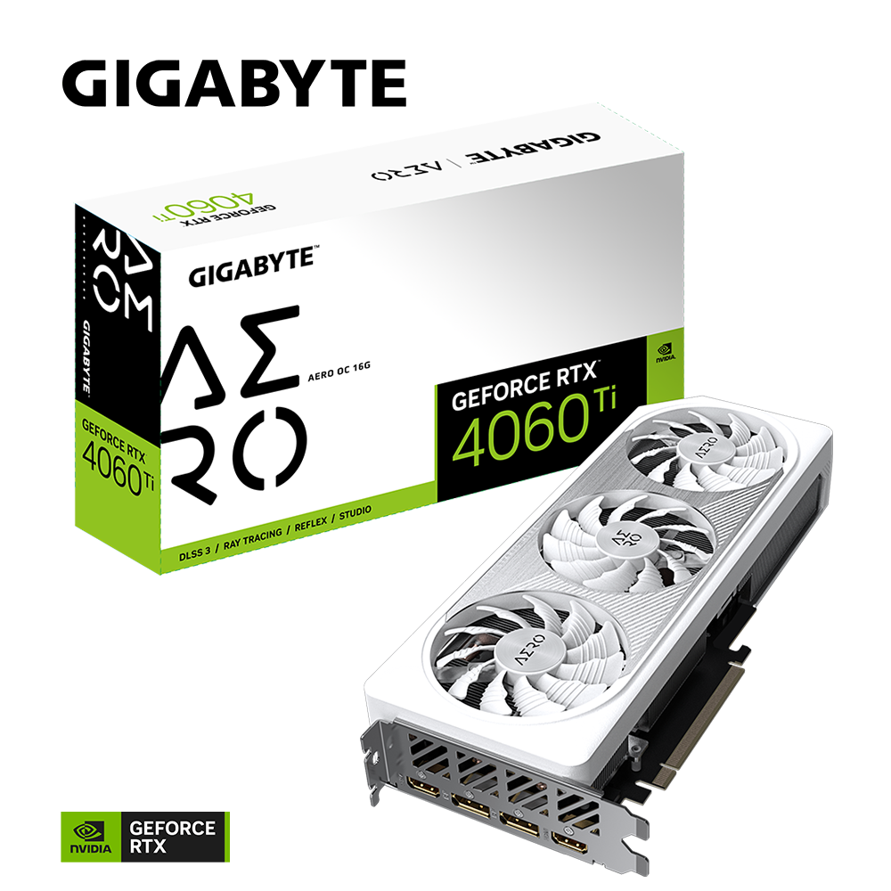 GIGABYTE RTX 4060TI 16GB 128BIT GDDR6 AERO OC (2XHDMI, 2XDP)