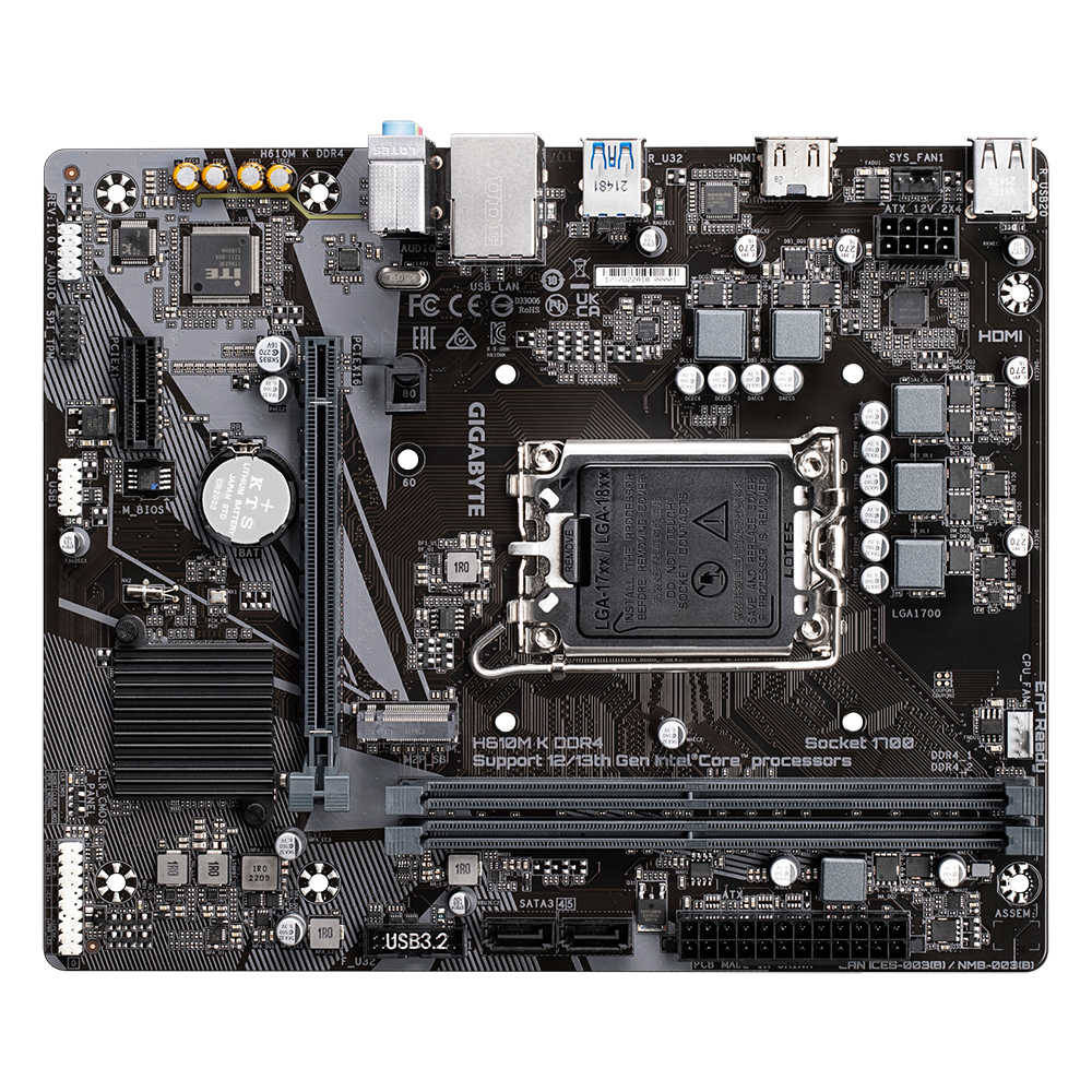 GIGABYTE H610M-K 2DDR4 M.2 MOTHERBOARD (HDMI)