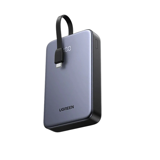 UGREEN PB505 POWERBANK 20000MAH 22W W/ BUILT-IN TYPE C CABLE (USB-A, USB-C TWO-WAY FAST CHARGE) BLACK