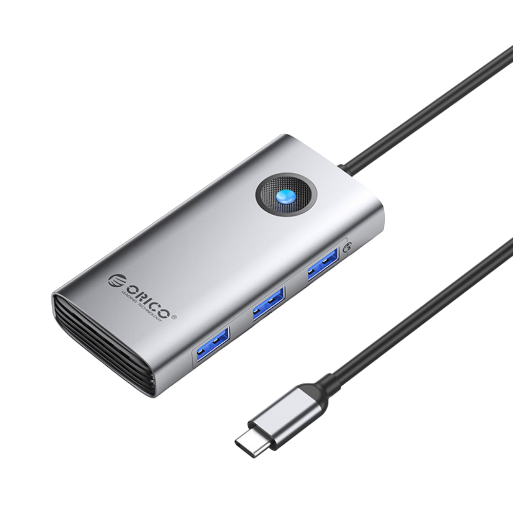 ORICO TYPE-C 6 IN 1 MULTIFUNCTION DOCKING STATION PW11-6P ALUMINUM (USB-A, USB-C, HDMI, PD) GRAY