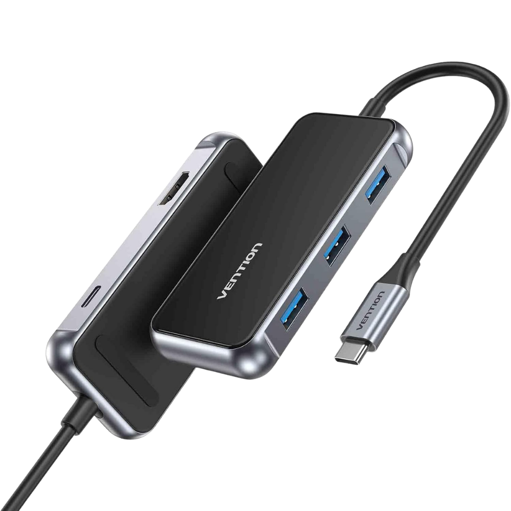 VENTION 5PORTS USB-C HUB (3XUSB-A, 1XUSB-C, HDMI) BLACK