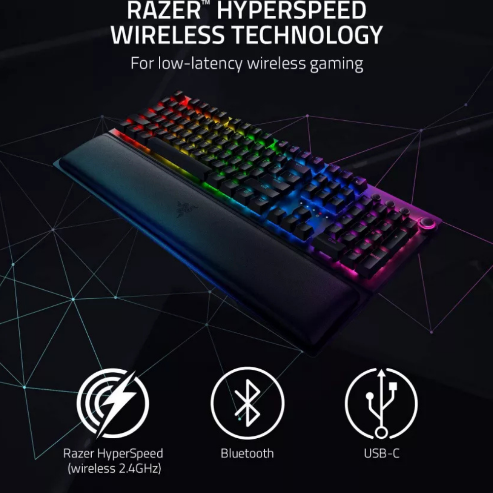 RAZER BLACKWIDOW V3 PRO WIRELESS MECHANICAL GAMING KEYBOARD (YELLOW SWITCH)