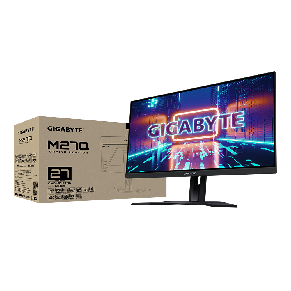 GIGABYTE M27Q 27" QHD LED IPS KVM GAMING MONITOR 0.5MS 170HZ (2XHDMI, DP, USB-C)