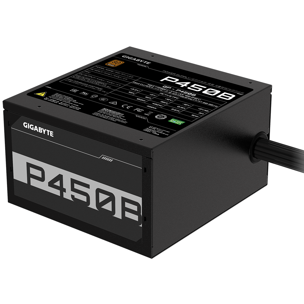 GIGABYTE P450B 450W 1X120MM FAN, 6SATA, 2PCIE, ACTIVE PFC, 80PLUS-BRONZE