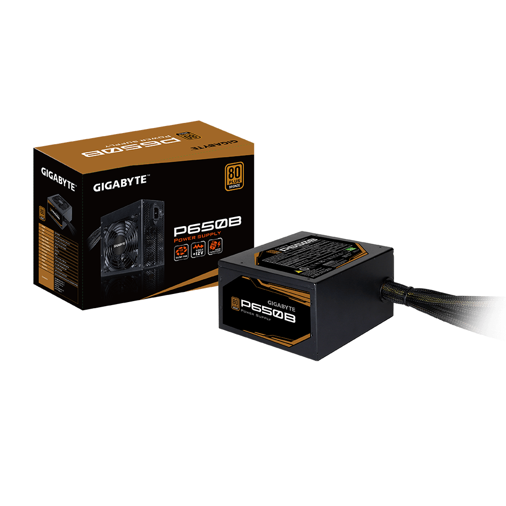 GIGABYTE P650B 650W 1X120MM FAN, 80PLUS-BRONZE, 6SATA, 4PCIE, 80PLUS-BRONZE
