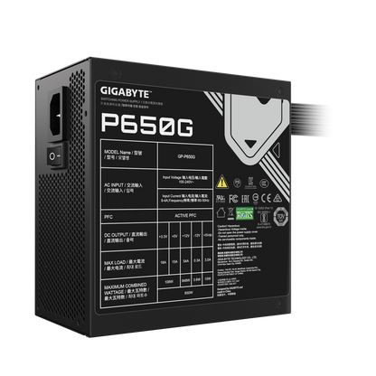 GIGABYTE P650G 650W 1X120MM FAN, 6SATA, 4PCIE, ACTIVE PFC, 80PLUS-GOLD
