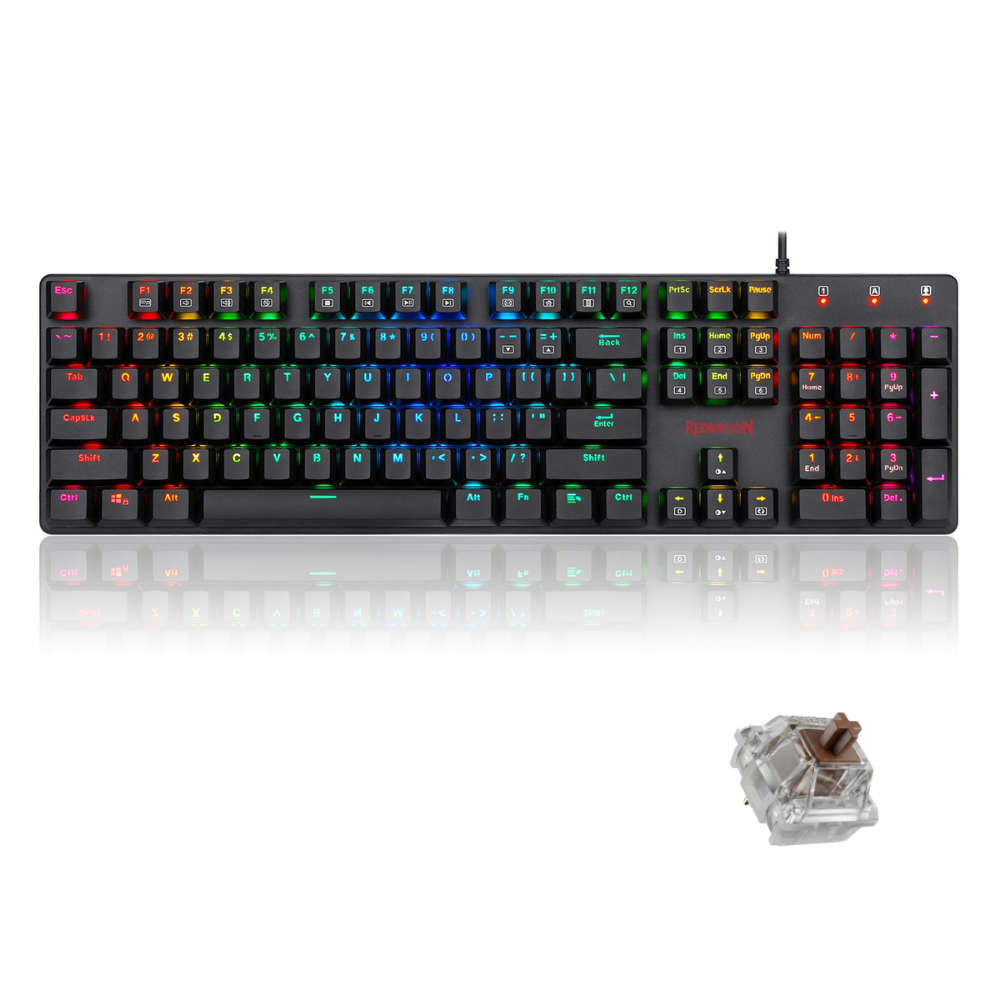 REDRAGON SHRAPNEL RGB MECHANICAL GAMING KEYBOARD (BROWN SWITCH)