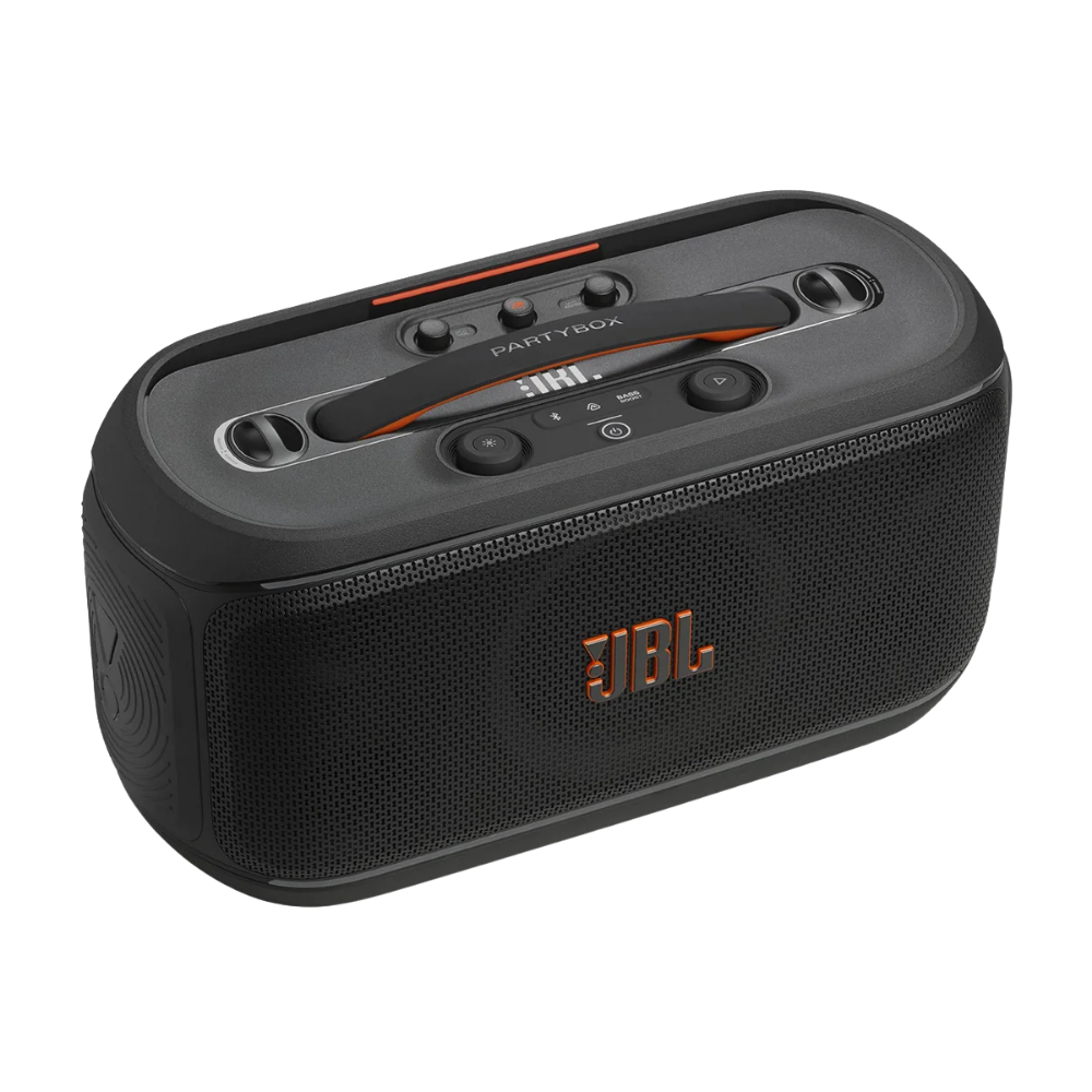 JBL PARTYBOX ON-THE-GO 2 PLUS PORTABLE BLUETOOTH SPEAKER W/ 2 WIRELESS MIC (BLACK)