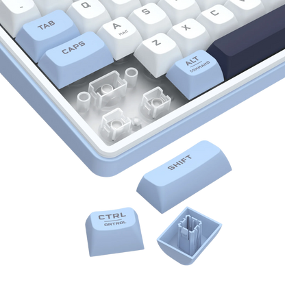 REDRAGON ARIA PRO TRI-MODE RGB MEMBRANE KEYBOARD W/ LCD & KNOB (WHITE BLUE)