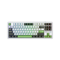 AULA F87 87 KEYS GASKET TRI-MODE MECHANICAL KEYBOARD (LINEAR SWITCH/SWAPPBL) BLACK/WHITE/GREEN