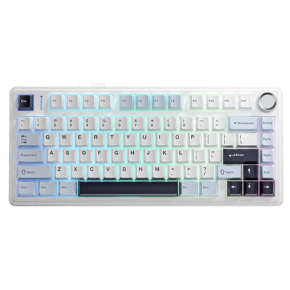 AULA F75 75-KEY GASKET TRI-MODE MECHANICAL KEYBOARD (LINEAR SWITCH/SWAPPBL) WHITE BLUE PURPLE