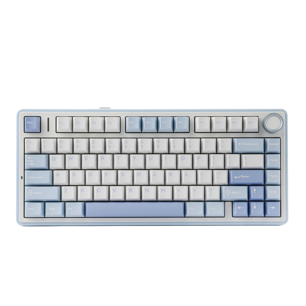 AULA F75 75-KEY GASKET TRI-MODE MECHANICAL KEYBOARD (LINEAR SWITCH/SWAPPBL) SEASALT BLUE
