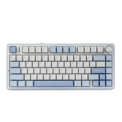 AULA F75 75-KEY GASKET TRI-MODE MECHANICAL KEYBOARD (LINEAR SWITCH/SWAPPBL) SEASALT BLUE
