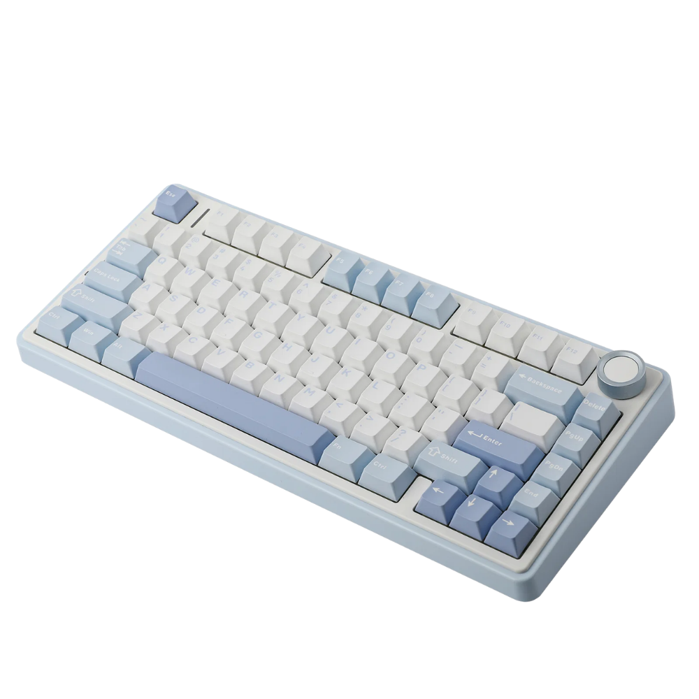 AULA F75 75-KEY GASKET TRI-MODE MECHANICAL KEYBOARD (LINEAR SWITCH/SWAPPBL) SEASALT BLUE