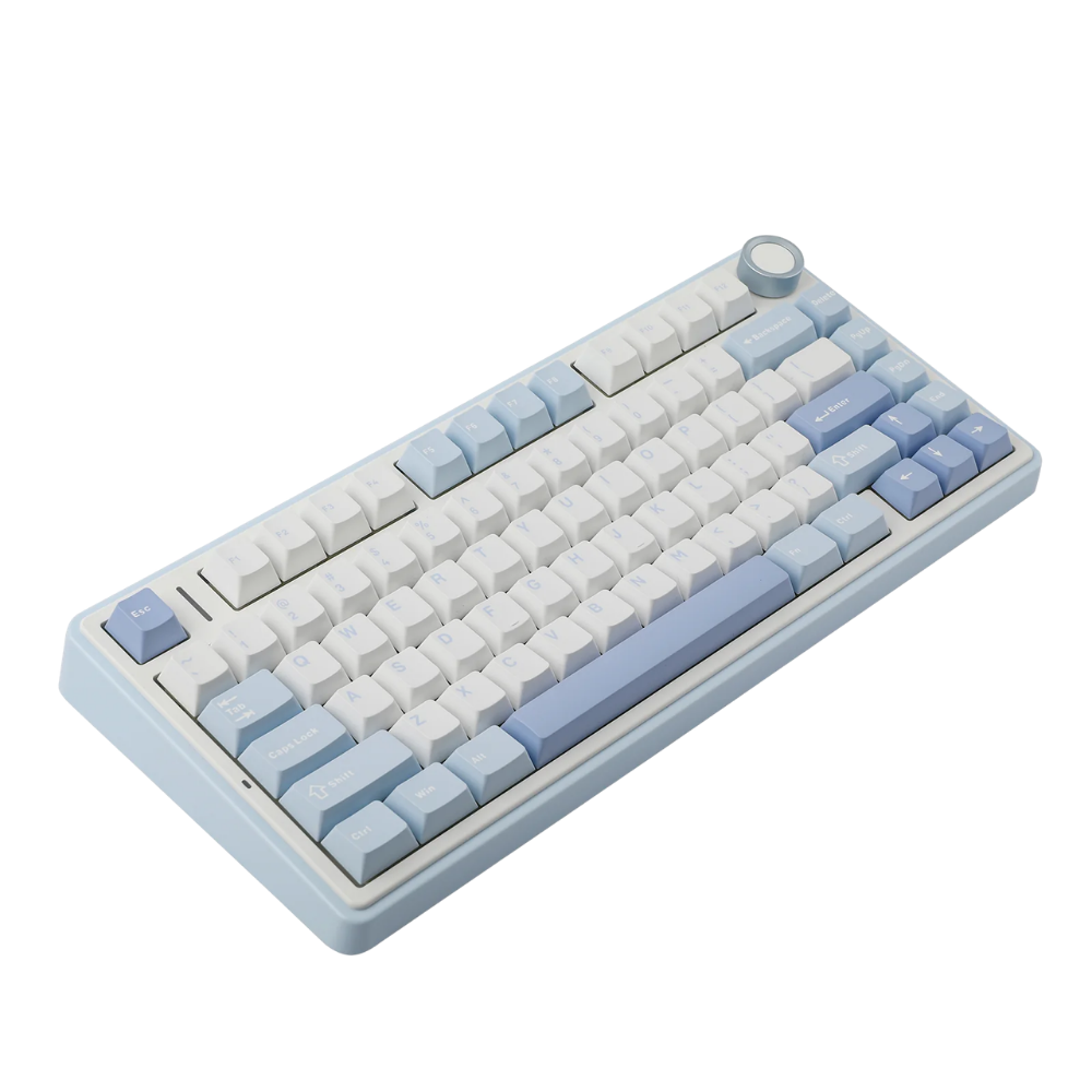 AULA F75 75-KEY GASKET TRI-MODE MECHANICAL KEYBOARD (LINEAR SWITCH/SWAPPBL) SEASALT BLUE