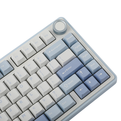 AULA F75 75-KEY GASKET TRI-MODE MECHANICAL KEYBOARD (LINEAR SWITCH/SWAPPBL) SEASALT BLUE
