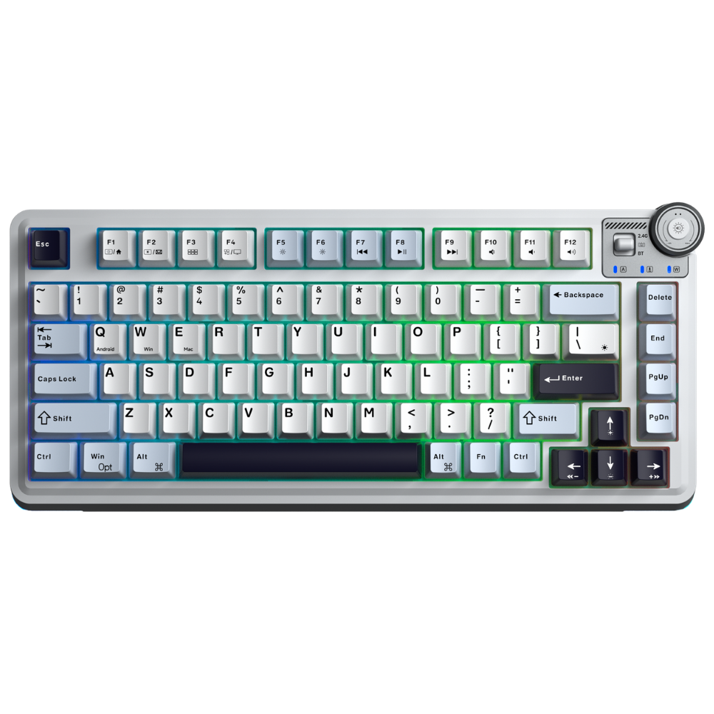 AULA AU75 3-IN-1 HOT-SWAPPABLE RGB MECHANICAL WIRELESS KEYBOARD (GLACIER BLUE)