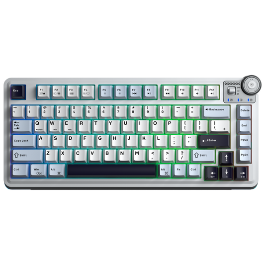 AULA AU75 3-IN-1 HOT-SWAPPABLE RGB MECHANICAL WIRELESS KEYBOARD (GLACIER BLUE)