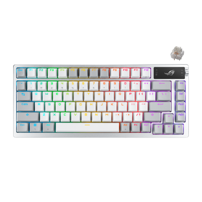 ASUS ROG AZOTH TRI-MODE RGB MECHANICAL GAMING KEYBOARD (NX SNOW SWITCH) (WHITE)