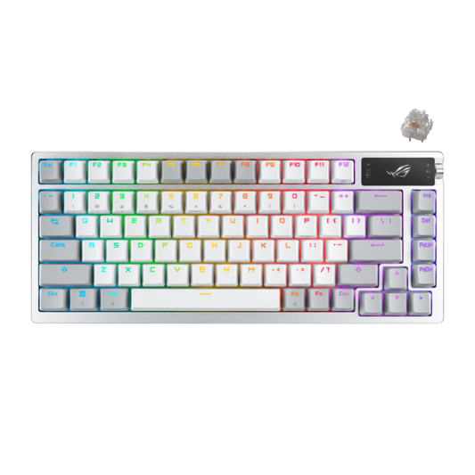 ASUS ROG AZOTH TRI-MODE RGB MECHANICAL GAMING KEYBOARD (NX SNOW SWITCH) (WHITE)
