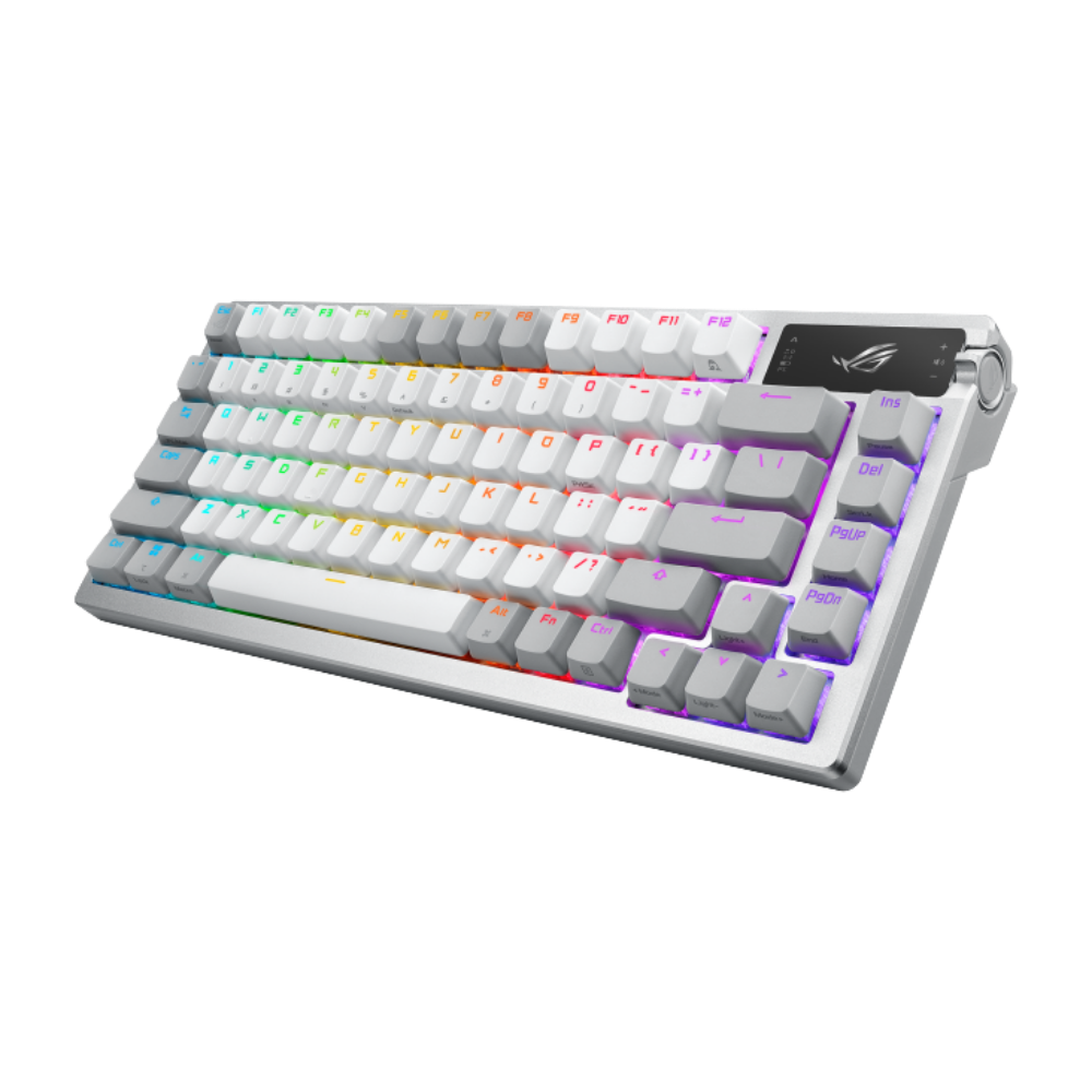 ASUS ROG AZOTH TRI-MODE RGB MECHANICAL GAMING KEYBOARD (NX SNOW SWITCH) (WHITE)