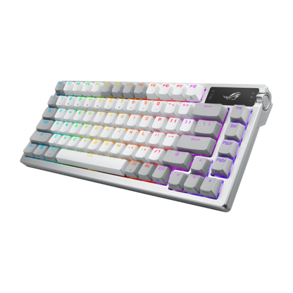 ASUS ROG AZOTH TRI-MODE RGB MECHANICAL GAMING KEYBOARD (NX SNOW SWITCH) (WHITE)