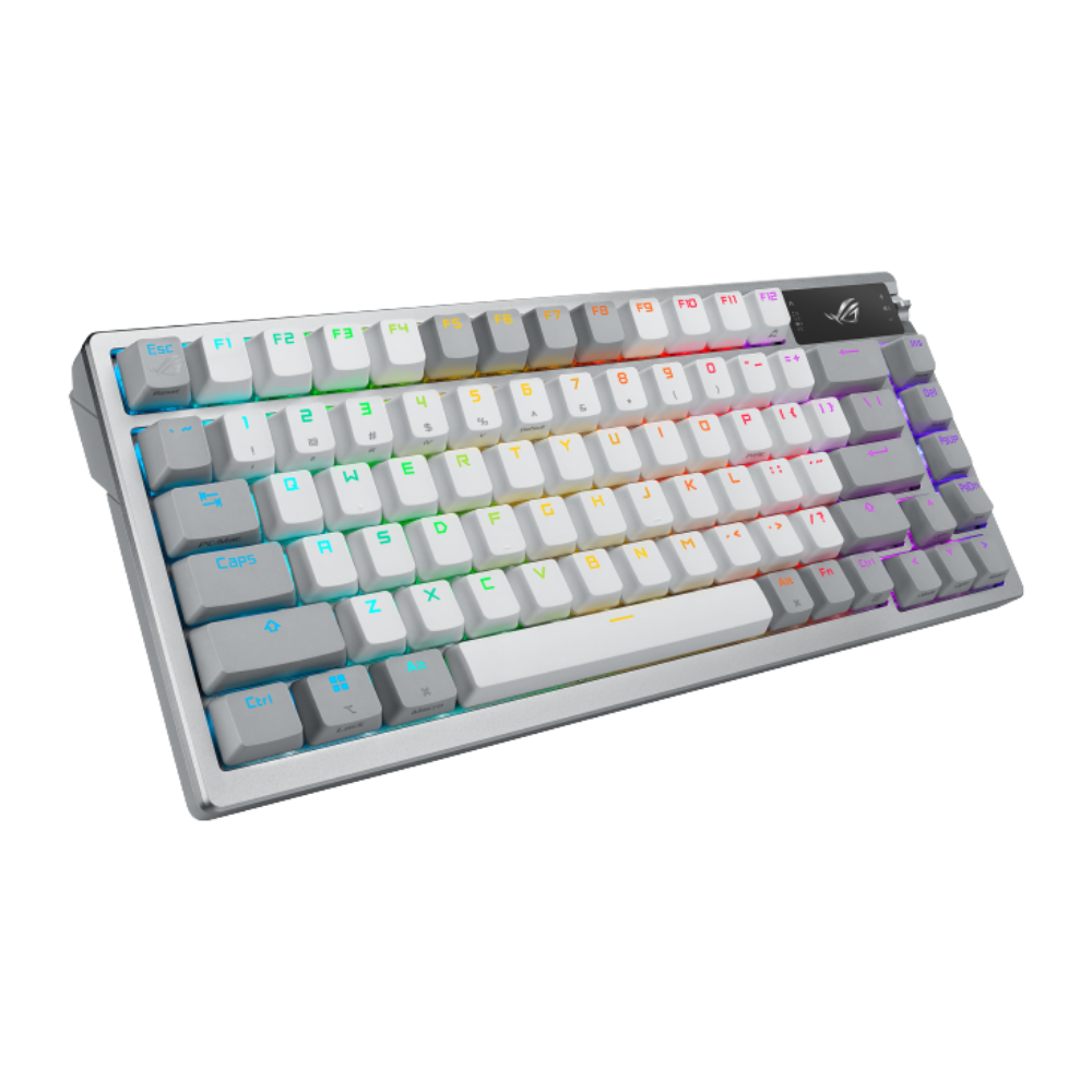 ASUS ROG AZOTH TRI-MODE RGB MECHANICAL GAMING KEYBOARD (NX SNOW SWITCH) (WHITE)