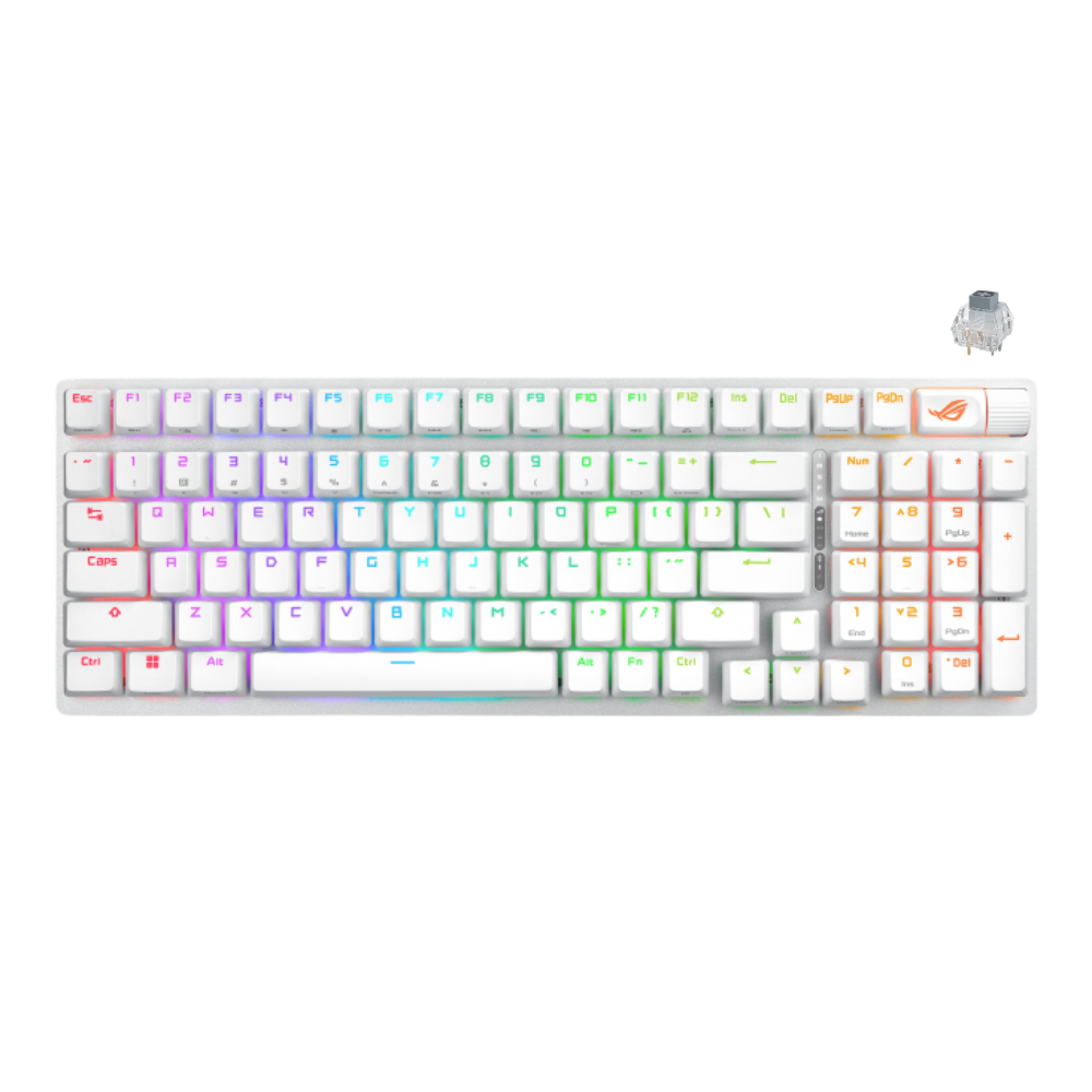 ASUS ROG STRIX SCOPE II 96 WIRELESS GAMING KEYBOARD W/ WRIST REST (NX STORM SWITCH)(WHITE)