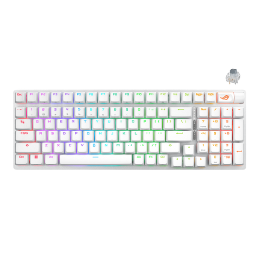 ASUS ROG STRIX SCOPE II 96 WIRELESS GAMING KEYBOARD W/ WRIST REST (NX STORM SWITCH)(WHITE)