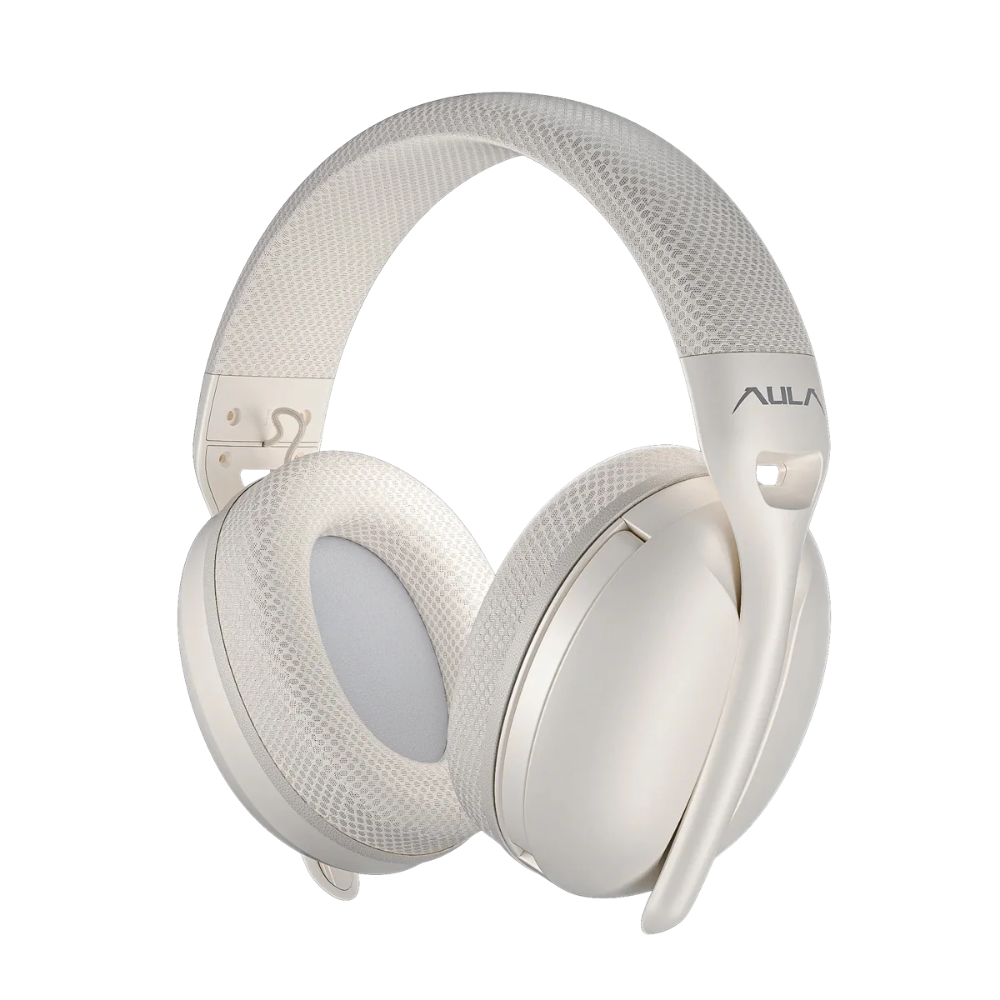 AULA S6 TRI-MODE LIGHTWEIGHT GAMING HEADSET (MILK TEA)