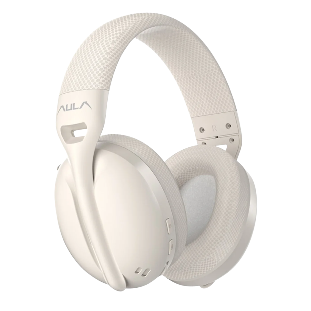 AULA S6 TRI-MODE LIGHTWEIGHT GAMING HEADSET (MILK TEA)