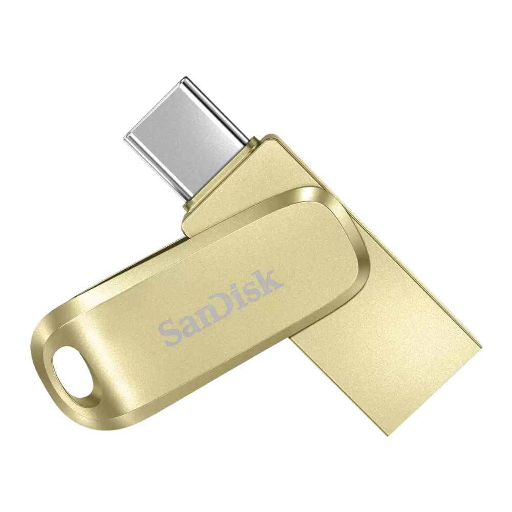 SANDISK ULTRA 256GB DUAL DRIVE LUXE USB-C 3.2 FLASH DRIVE (GOLD)