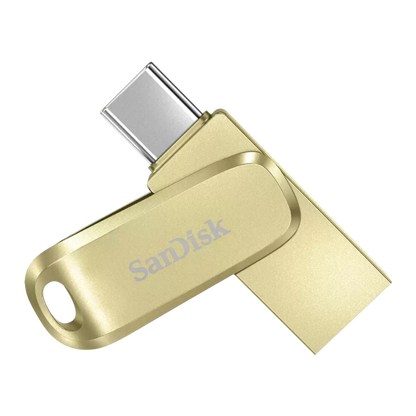 SANDISK ULTRA 256GB DUAL DRIVE LUXE USB-C 3.2 FLASH DRIVE (GOLD)