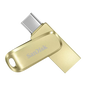 SANDISK ULTRA 256GB DUAL DRIVE LUXE USB-C 3.2 FLASH DRIVE (GOLD)