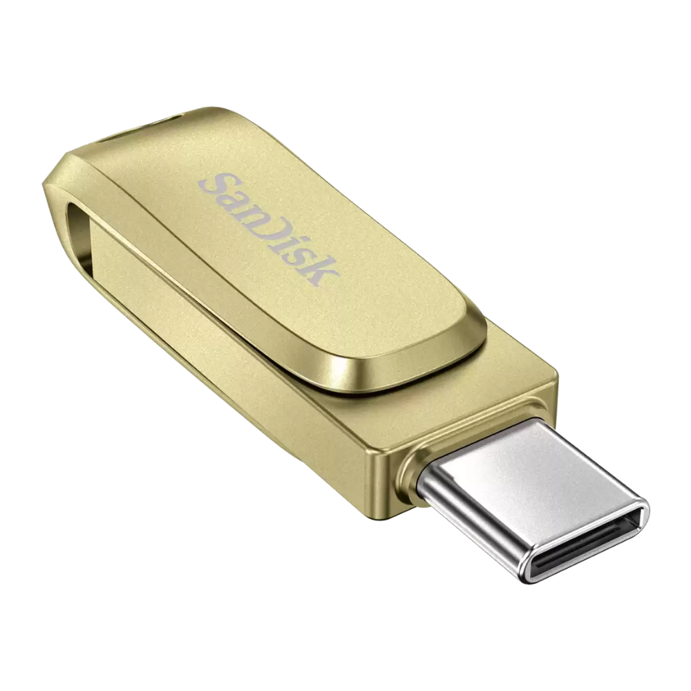 SANDISK ULTRA 256GB DUAL DRIVE LUXE USB-C 3.2 FLASH DRIVE (GOLD)