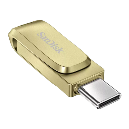 SANDISK ULTRA 256GB DUAL DRIVE LUXE USB-C 3.2 FLASH DRIVE (GOLD)