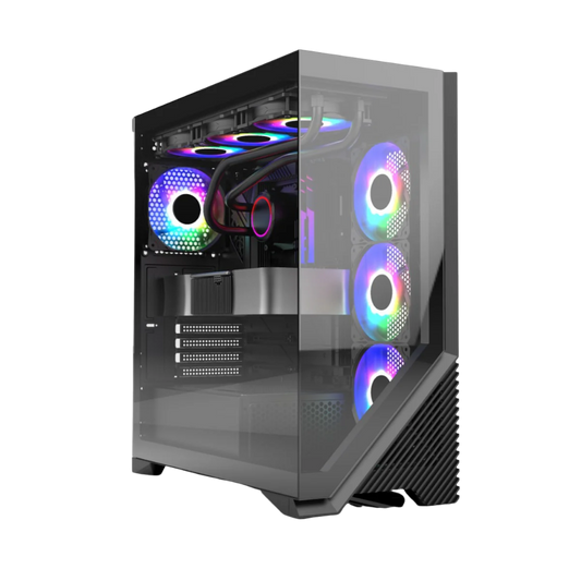 FRONTIER ARTEMIS AR17A ATX W/ TEMPERED FRONT & SIDEPANEL, 4 ARGB FANS W/CONTRLLR, USB-C BLK