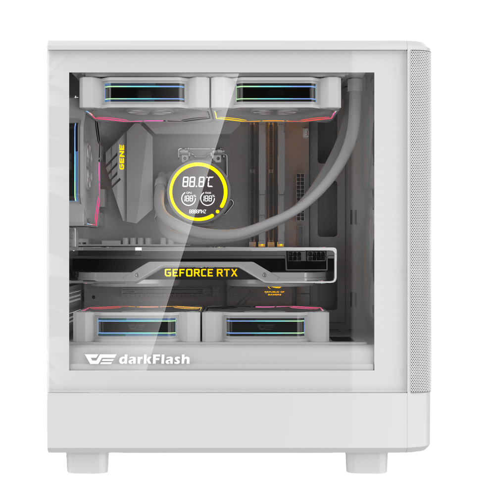 DARKFLASH DB330M MESH M-ATX CASE W/TEMPERED GLASS SIDE (WHITE)