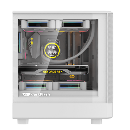 DARKFLASH DB330M MESH M-ATX CASE W/TEMPERED GLASS SIDE (WHITE)
