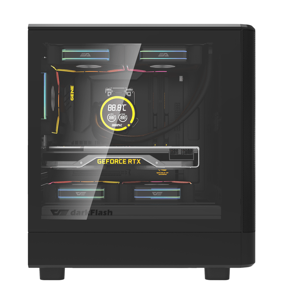 DARKFLASH DB330M MESH M-ATX CASE W/TEMPERED GLASS SIDE (BLACK)