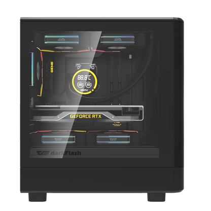 DARKFLASH DB330M MESH M-ATX CASE W/TEMPERED GLASS SIDE (BLACK)